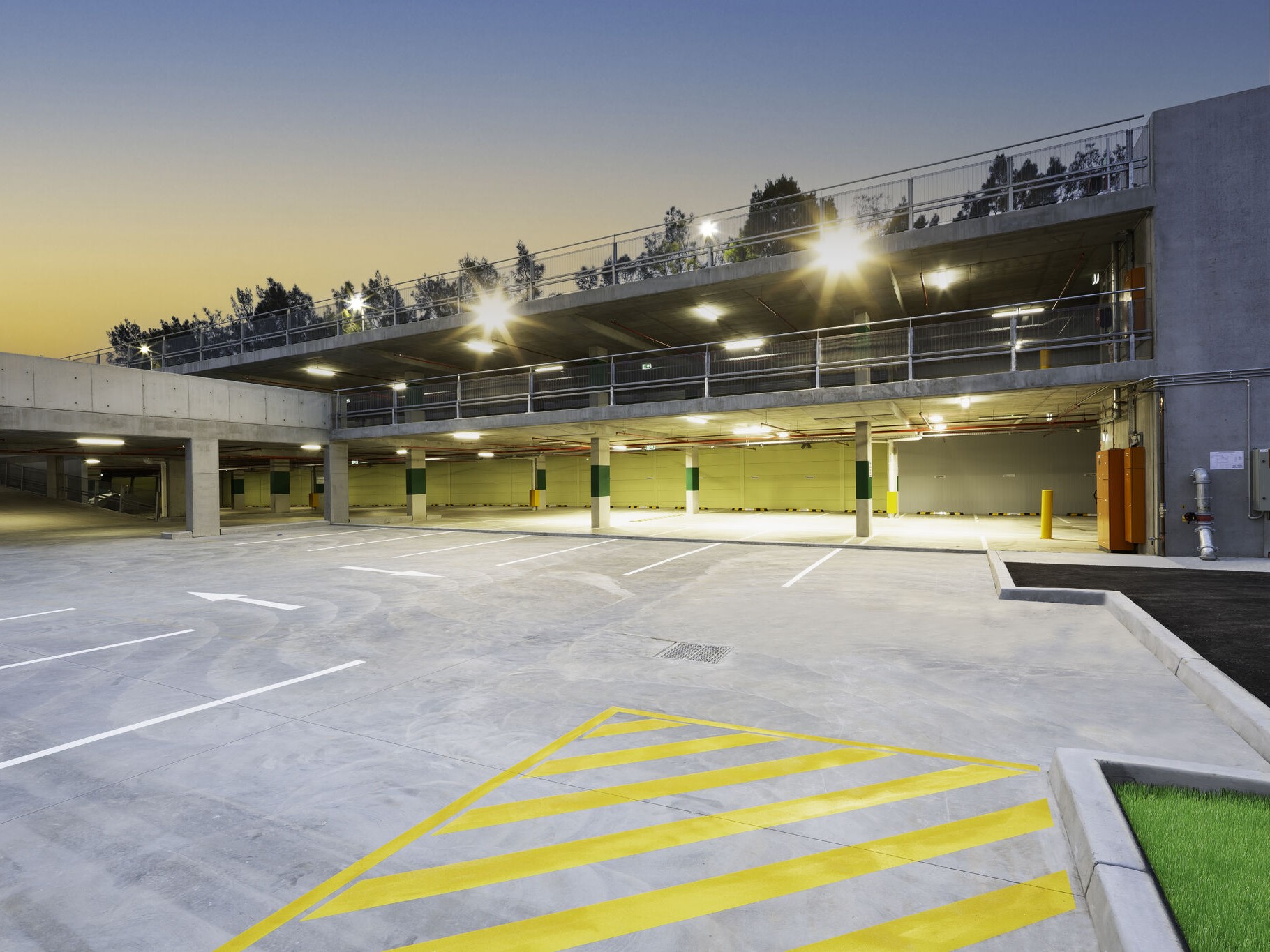 Multistorey carpark with Futureguard architectural crash barriers